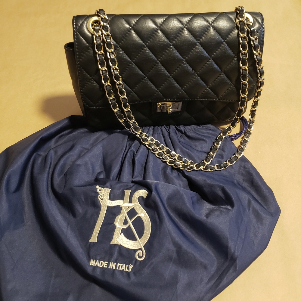 Elegant Black Quilted Chain Shoulder Bag